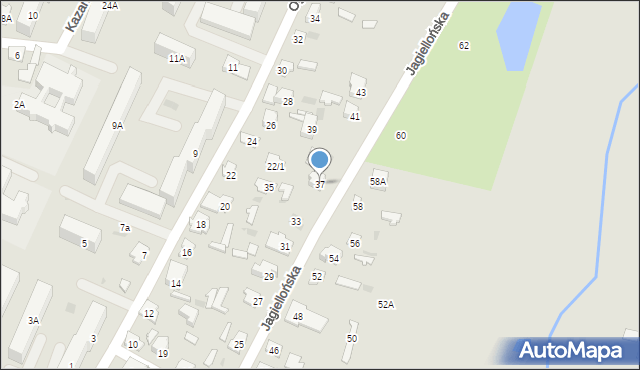 Bielsk Podlaski, Jagiellońska, 37, mapa Bielsk Podlaski