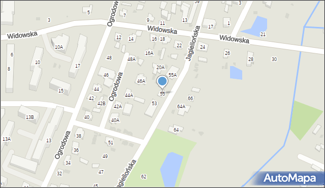 Bielsk Podlaski, Jagiellońska, 55, mapa Bielsk Podlaski