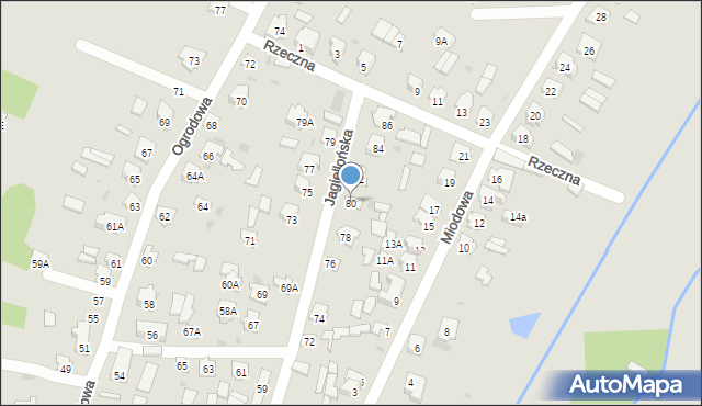 Bielsk Podlaski, Jagiellońska, 80, mapa Bielsk Podlaski