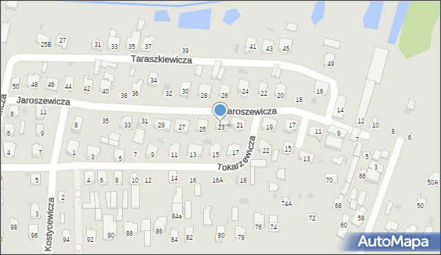 Bielsk Podlaski, Jaroszewicza Józefa, 23, mapa Bielsk Podlaski