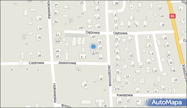 Bielsk Podlaski, Jarzębinowa, 22, mapa Bielsk Podlaski
