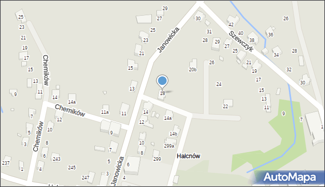 Bielsko-Biała, Janowicka, 18, mapa Bielsko-Białej