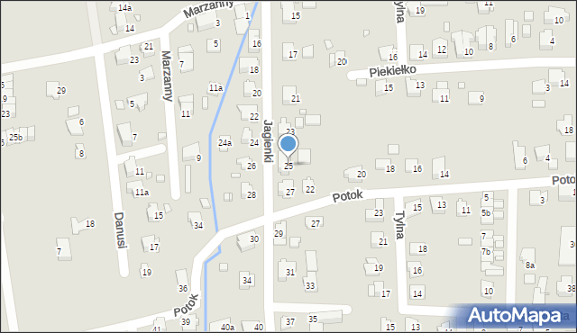 Bielsko-Biała, Jagienki, 25, mapa Bielsko-Białej