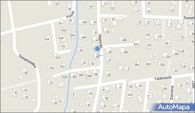 Bielsko-Biała, Jagienki, 48, mapa Bielsko-Białej