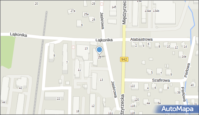 Bielsko-Biała, Jaskrowa, 15, mapa Bielsko-Białej