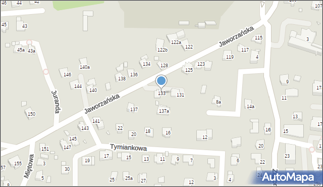 Bielsko-Biała, Jaworzańska, 133, mapa Bielsko-Białej