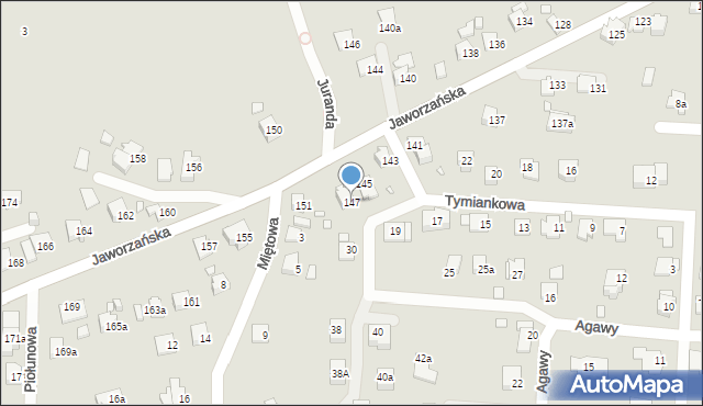 Bielsko-Biała, Jaworzańska, 147, mapa Bielsko-Białej