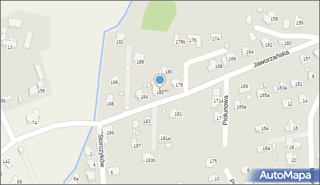 Bielsko-Biała, Jaworzańska, 182, mapa Bielsko-Białej