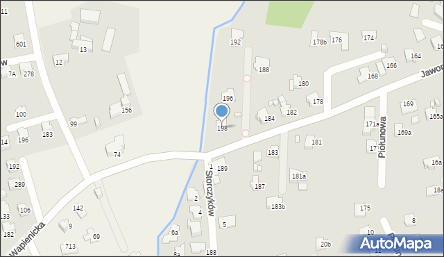 Bielsko-Biała, Jaworzańska, 198, mapa Bielsko-Białej