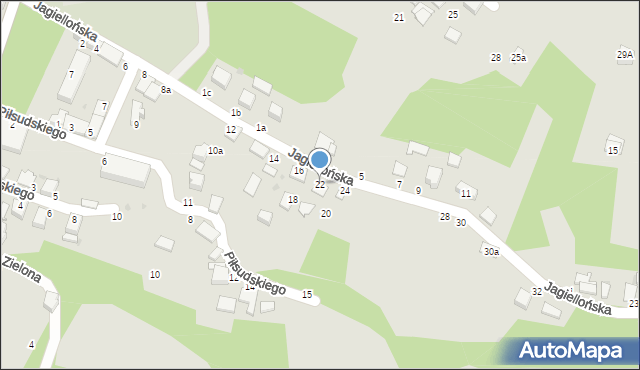 Błażowa, Jagiellońska, 22, mapa Błażowa