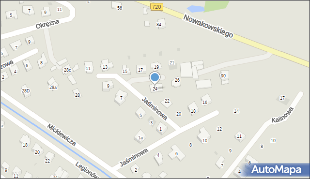 Błonie, Jaśminowa, 24, mapa Błonie