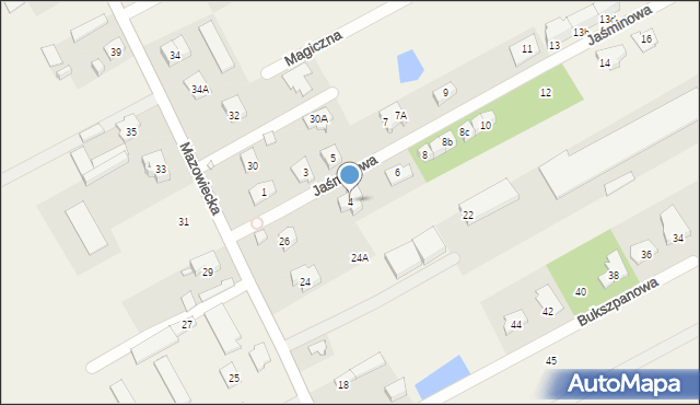 Bobrowiec, Jaśminowa, 4, mapa Bobrowiec