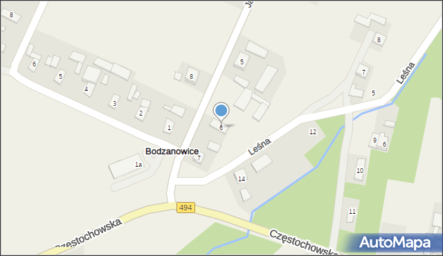 Bodzanowice, Jaronia Jana, 6, mapa Bodzanowice