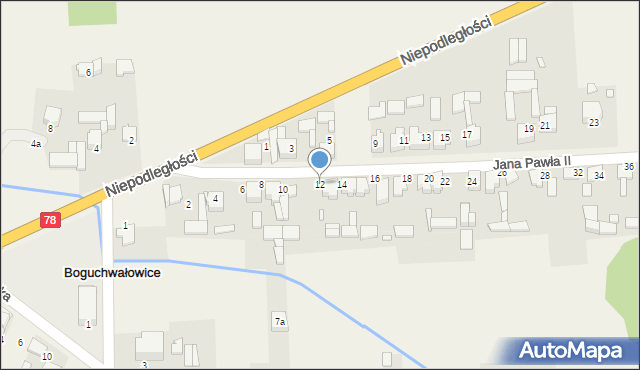 Boguchwałowice, Jana Pawła II, 12, mapa Boguchwałowice