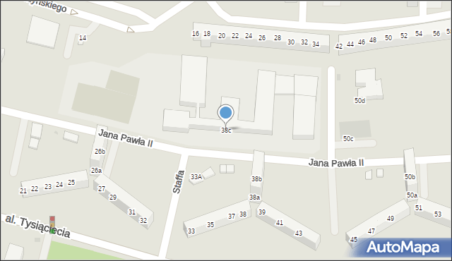 Bolesławiec, Jana Pawła II, 38c, mapa Bolesławca