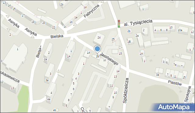 Bolesławiec, Jasińskiego Tadeusza, 1b, mapa Bolesławca