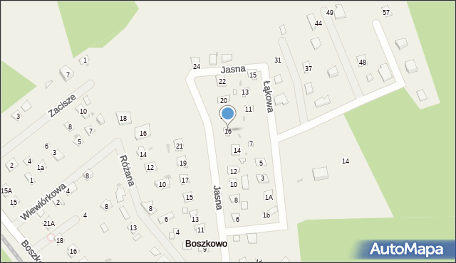 Boszkowo-Letnisko, Jasna, 16, mapa Boszkowo-Letnisko