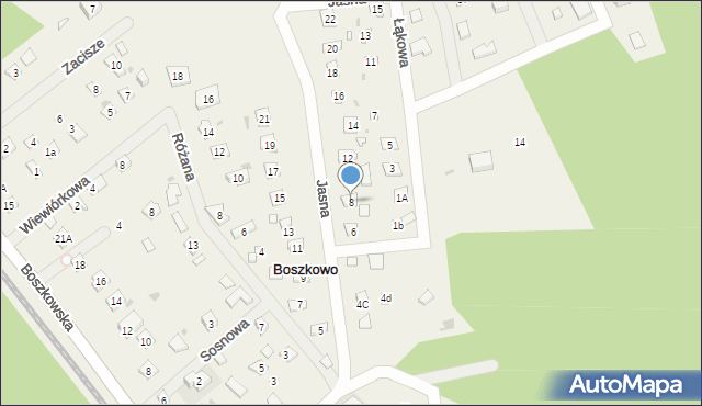 Boszkowo-Letnisko, Jasna, 8, mapa Boszkowo-Letnisko