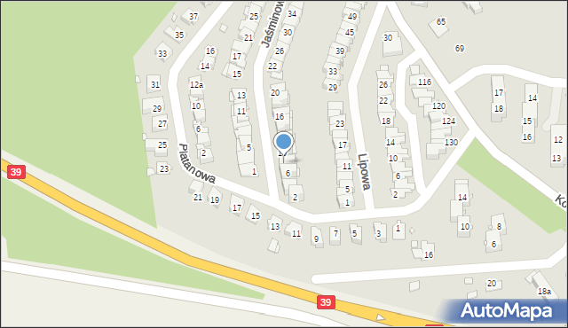 Brzeg, Jaśminowa, 8, mapa Brzeg