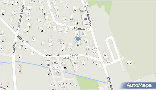 Brzesko, Jasna, 10, mapa Brzesko