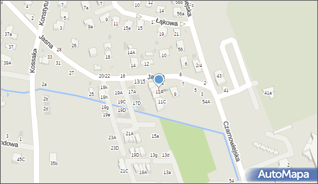 Brzesko, Jasna, 11A, mapa Brzesko