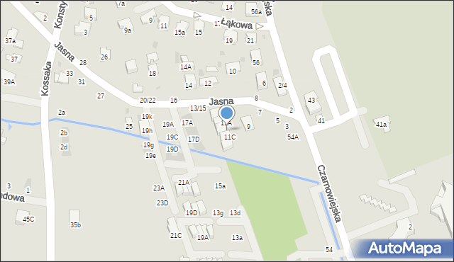 Brzesko, Jasna, 11B, mapa Brzesko