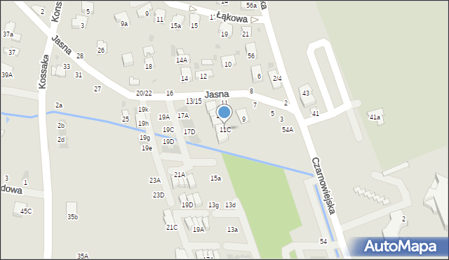 Brzesko, Jasna, 11C, mapa Brzesko