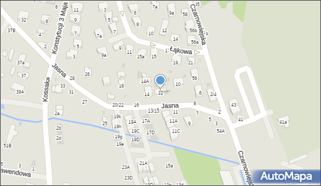 Brzesko, Jasna, 12, mapa Brzesko