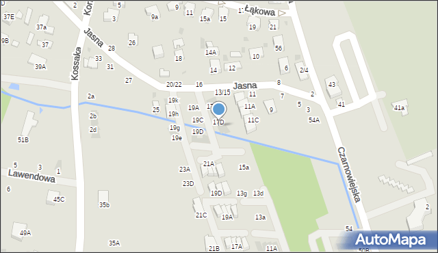 Brzesko, Jasna, 17E, mapa Brzesko