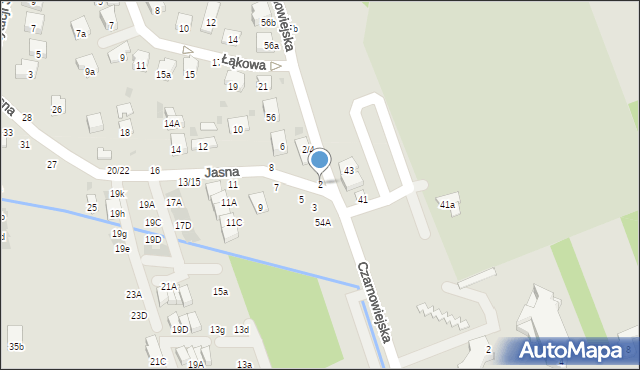 Brzesko, Jasna, 2, mapa Brzesko