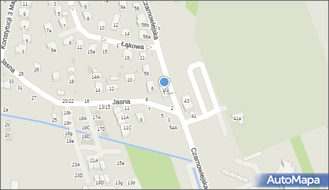 Brzesko, Jasna, 4, mapa Brzesko