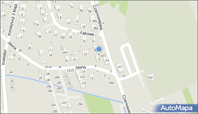 Brzesko, Jasna, 6/8, mapa Brzesko