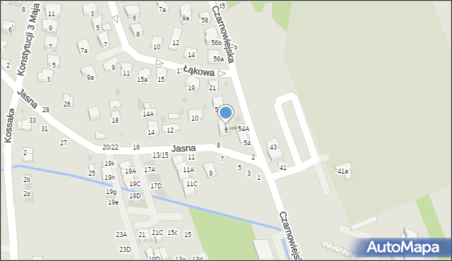 Brzesko, Jasna, 6, mapa Brzesko