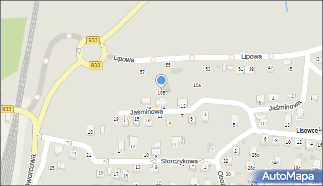 Brzeszcze, Jaśminowa, 10B, mapa Brzeszcze