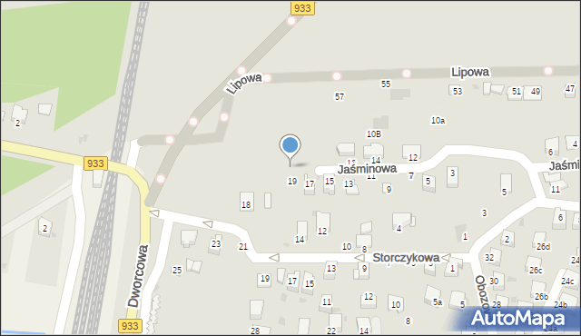 Brzeszcze, Jaśminowa, 20, mapa Brzeszcze