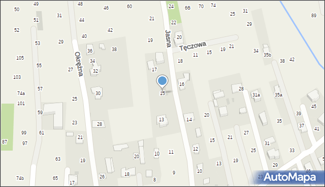 Brzozówka, Jasna, 15, mapa Brzozówka