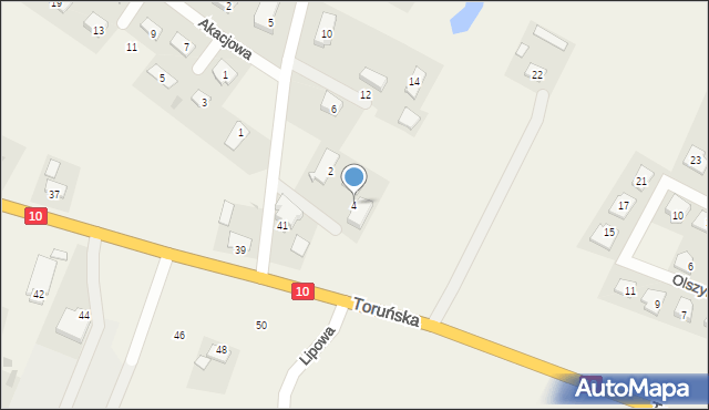 Brzozówka, Jaworowa, 4, mapa Brzozówka