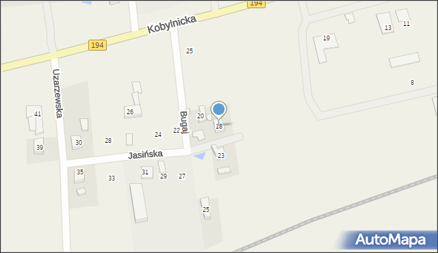 Bugaj, Jasińska, 18, mapa Bugaj