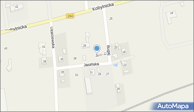 Bugaj, Jasińska, 24, mapa Bugaj