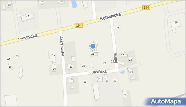 Bugaj, Jasińska, 26, mapa Bugaj