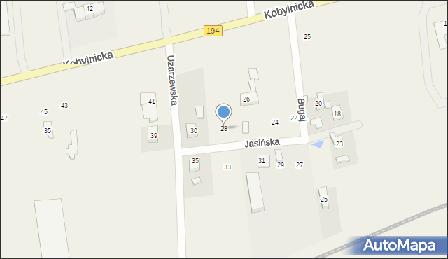 Bugaj, Jasińska, 28, mapa Bugaj