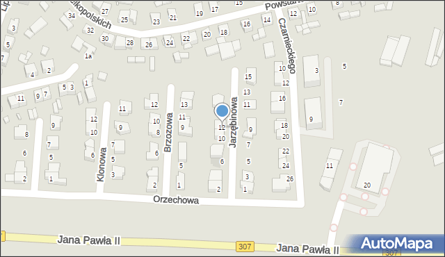 Buk, Jarzębinowa, 12, mapa Buk