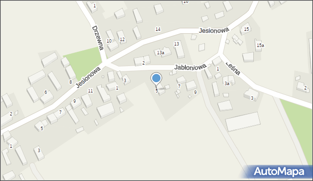 Bukowice, Jabłoniowa, 5, mapa Bukowice