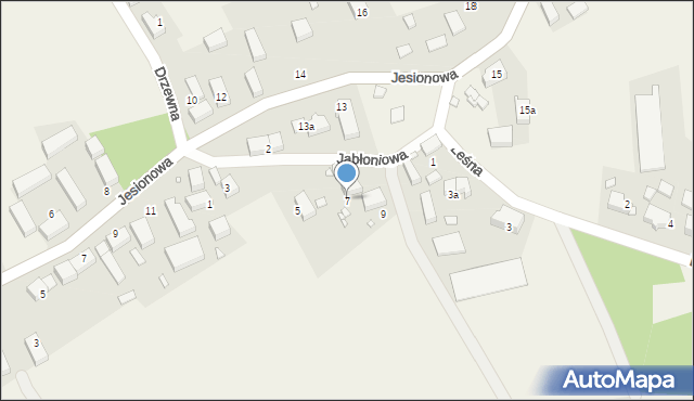 Bukowice, Jabłoniowa, 7, mapa Bukowice