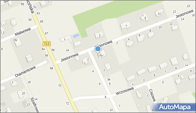 Bukowiec, Jarzębinowa, 1, mapa Bukowiec