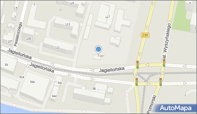 Bydgoszcz, Jagiellońska, 117, mapa Bydgoszczy