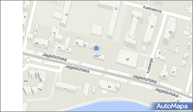 Bydgoszcz, Jagiellońska, 81a, mapa Bydgoszczy