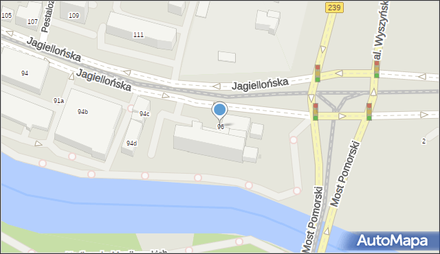 Bydgoszcz, Jagiellońska, 96, mapa Bydgoszczy