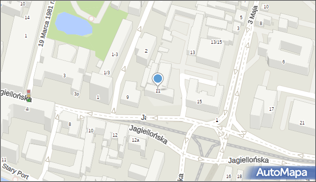 Bydgoszcz, Jagiellońska, 11, mapa Bydgoszczy