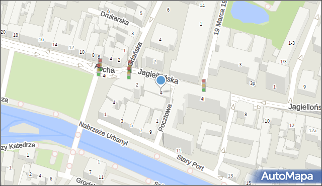 Bydgoszcz, Jagiellońska, 4, mapa Bydgoszczy